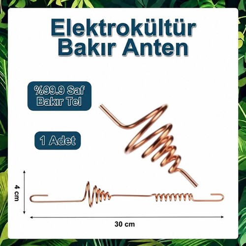 Elektrokültür Saf Bakır Bitki Anteni - Doğal Büyüme ve Verim Artırıcı - Thumbnail