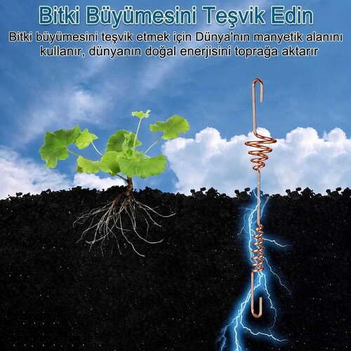 Elektrokültür Saf Bakır Bitki Anteni - Doğal Büyüme ve Verim Artırıcı - Thumbnail