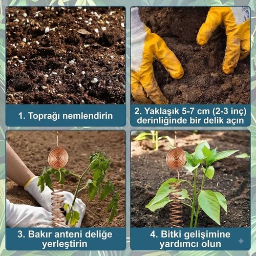 Elektrokültür Saf Bakır Bitki Anteni Spiral - Doğal Büyüme ve Verim Artırıcı - Thumbnail