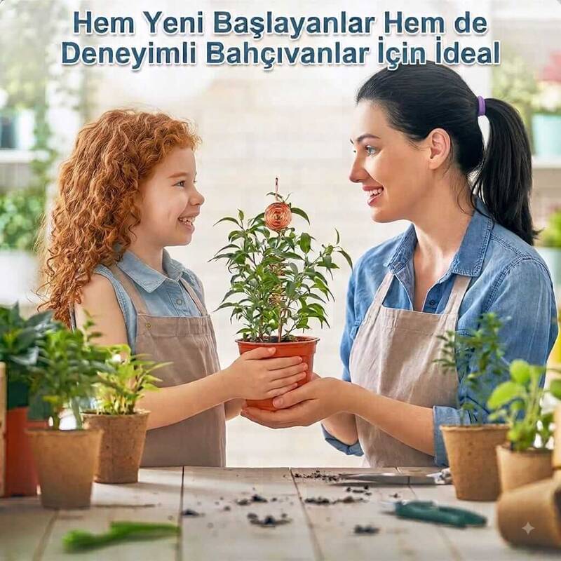 Elektrokültür Saf Bakır Bitki Anteni Spiral - Doğal Büyüme ve Verim Artırıcı