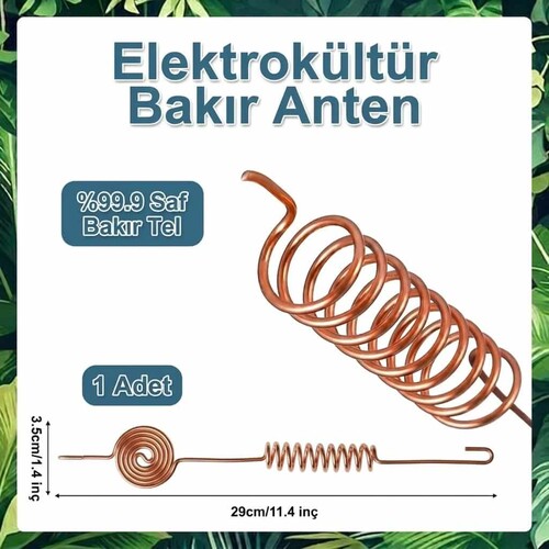 Elektrokültür Saf Bakır Bitki Anteni Spiral - Doğal Büyüme ve Verim Artırıcı - Thumbnail