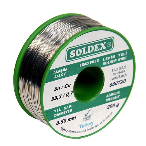 Soldex Kurşunsuz Lehim Teli Sn99.3 Cu0.7 (200 gr.) - Thumbnail