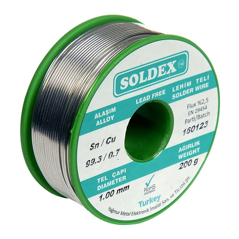 Soldex Kurşunsuz Lehim Teli Sn99.3 Cu0.7 (200 gr.)