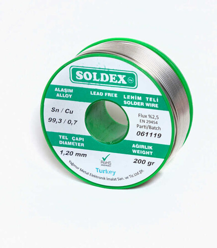 Soldex - Soldex Kurşunsuz Lehim Teli Sn99.3 Cu0.7 (200 gr.)