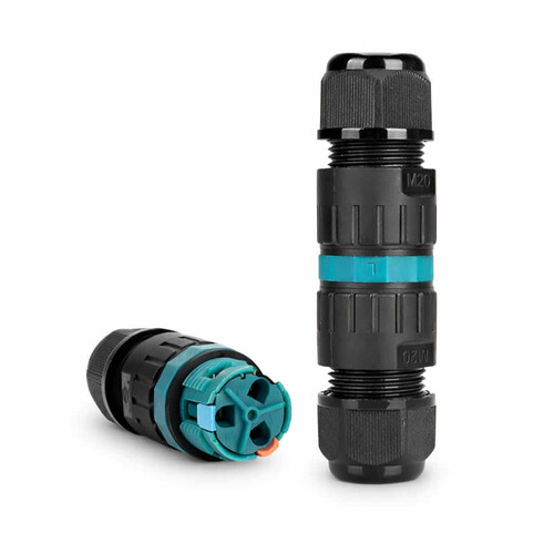  - Vidasız Saha Montaj Su Geçirmez Kablo Konnektörü IP68 - 2 pin EW-P20-2P