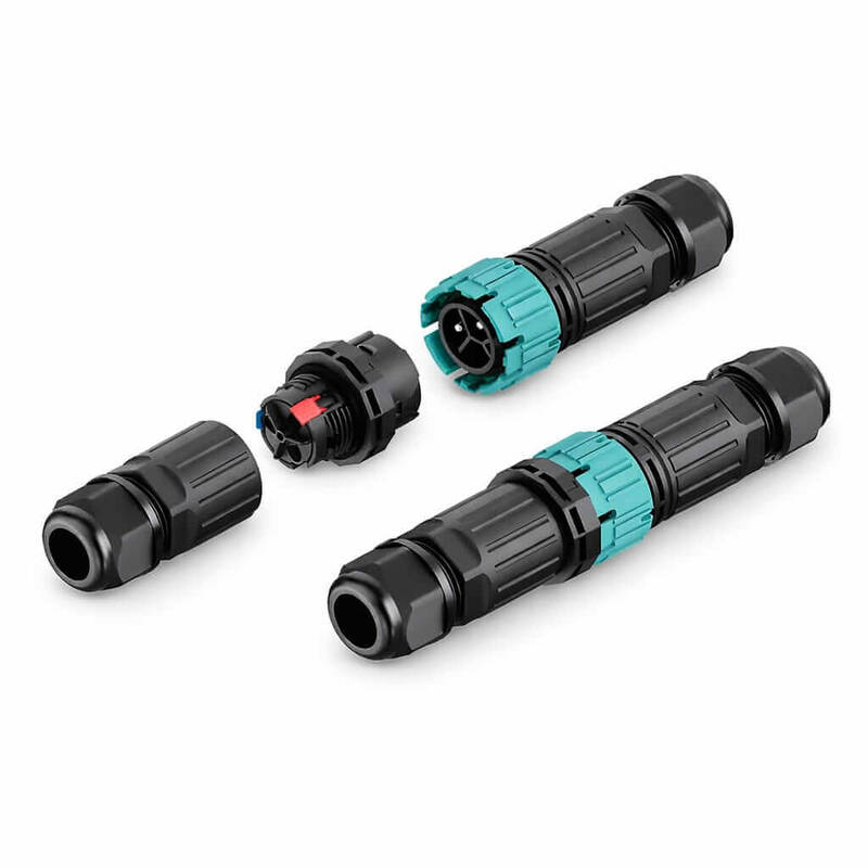 Vidasız Saha Montaj Su Geçirmez Sök-Tak Kablo Konnektörü IP68 - 2 pin EW-P23MF-2P