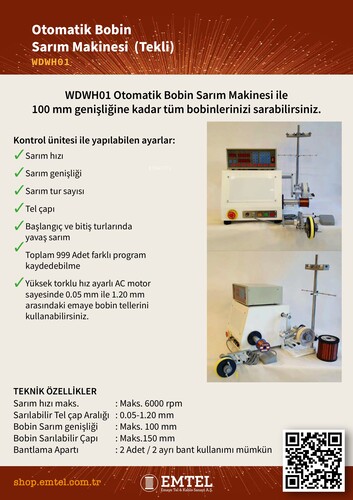 Tekli Otomatik Bobin Sarım Makinesi WDWH01 - Thumbnail